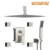 brushed nickel rain shower system