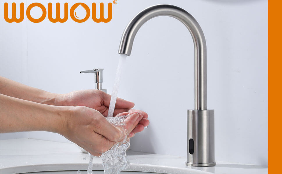 brushed nickel touchless bathroom faucet
