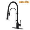 wowow matte black solid brass pre rinse faucet