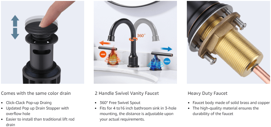 wowow 2 handle bathroom faucet 