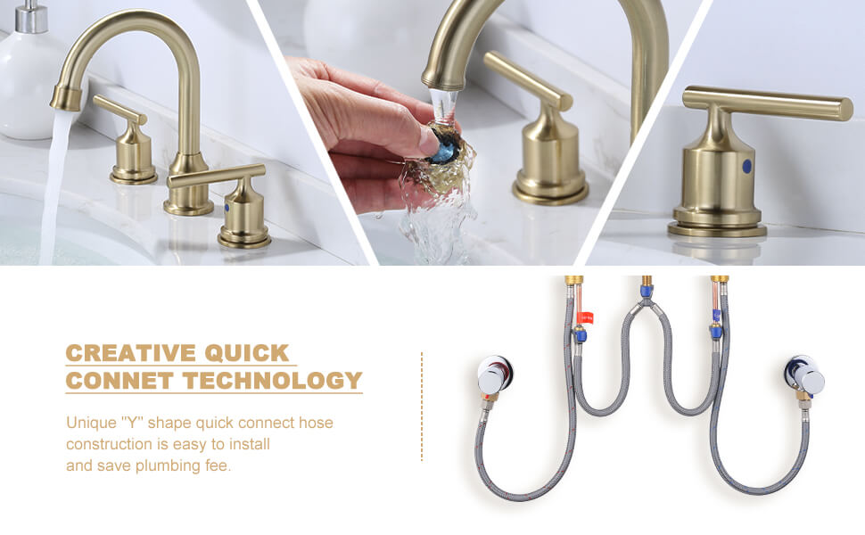 wowow 3 hole widespread vanity faucet