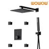 wowow black thermostatic shower set