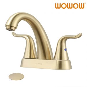 centerset brushed gold bathroom faucet