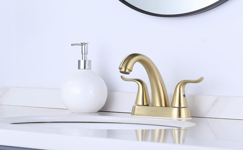 wowow centerset brushed gold bathroom faucet 6