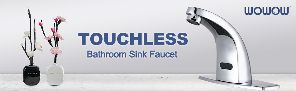 wowow chrome touchless bathroom faucet
