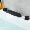 wowow matte black roman waterfall bathtub faucet