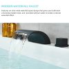 wowow matte black roman waterfall bathtub faucet