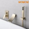 waterfall wall mount wall mount tub filler faucet brushed gold