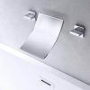 wowow 2 handle 3 hole wall mount chrome waterfall tub filler