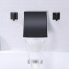 wowow 2 handle 3 hole wall mount matte black waterfall tub filler