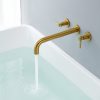 wowow 2 handle brushed gold wall mount tub faucet