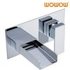 wowow 2 hole waterfall chrome wallmount bathroom sink faucet