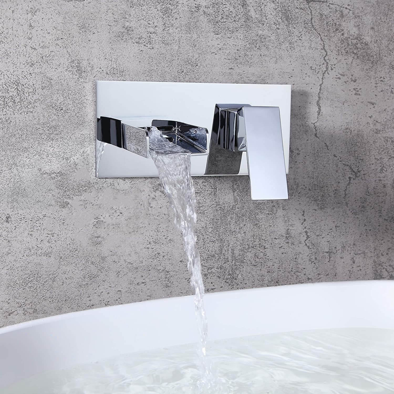 wowow 2 hole waterfall chrome wallmount bathroom sink faucet