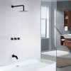 wowow 3 handle black shower tub faucet combo set