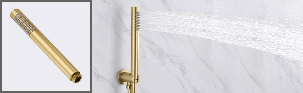 wowow 3 handle brushed gold tub faucet