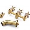 wowow 3 handle brushed gold tub faucet