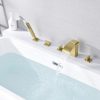 wowow 5 hole brushed gold waterfall roman tub filler with sprayer