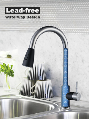 wowow black and brushed nickel kitchen faucet