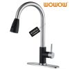 wowow black and brushed nickel kitchen faucet