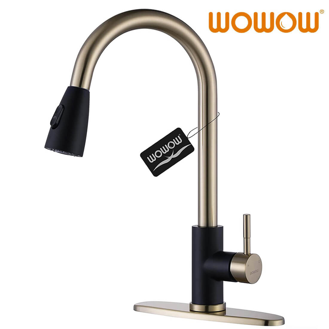 wowow black and gold kitchen faucet
