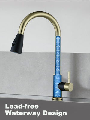 wowow black and gold kitchen faucet