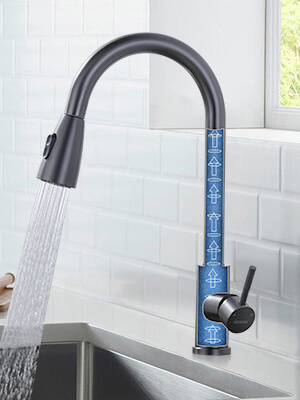 wowow black stainless kitchen faucet with sprayer