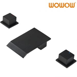 wowow black widespread modern bathroom sink faucet