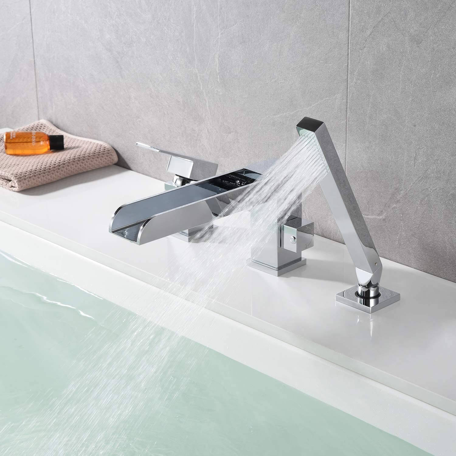 wowow brass chrome tub filler with hand shower