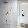 wowow brushed gold rain shower system with handheld spray