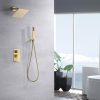 wowow brushed gold rain shower system with valve and trim