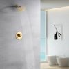 wowow brushed gold rainfall shower faucet set