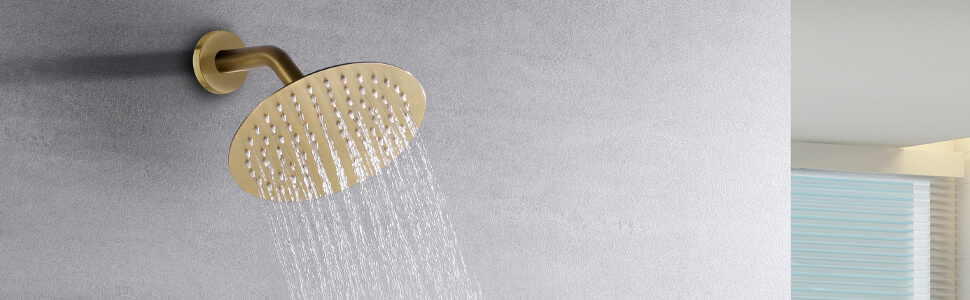 wowow brushed gold rainfall shower faucet set