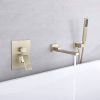 wowow brushed gold swivel wall mount tub filler with hand shower