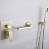 wowow brushed gold swivel wall mount tub filler with hand shower