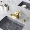 wowow brushed gold waterfall bathroom faucet