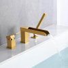 wowow brushed gold waterfall roman tub filler with hand shower