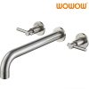 wowow brushed nickel 2 handle wall mount bathtub faucet