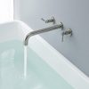 wowow brushed nickel 2 handle wall mount bathtub faucet