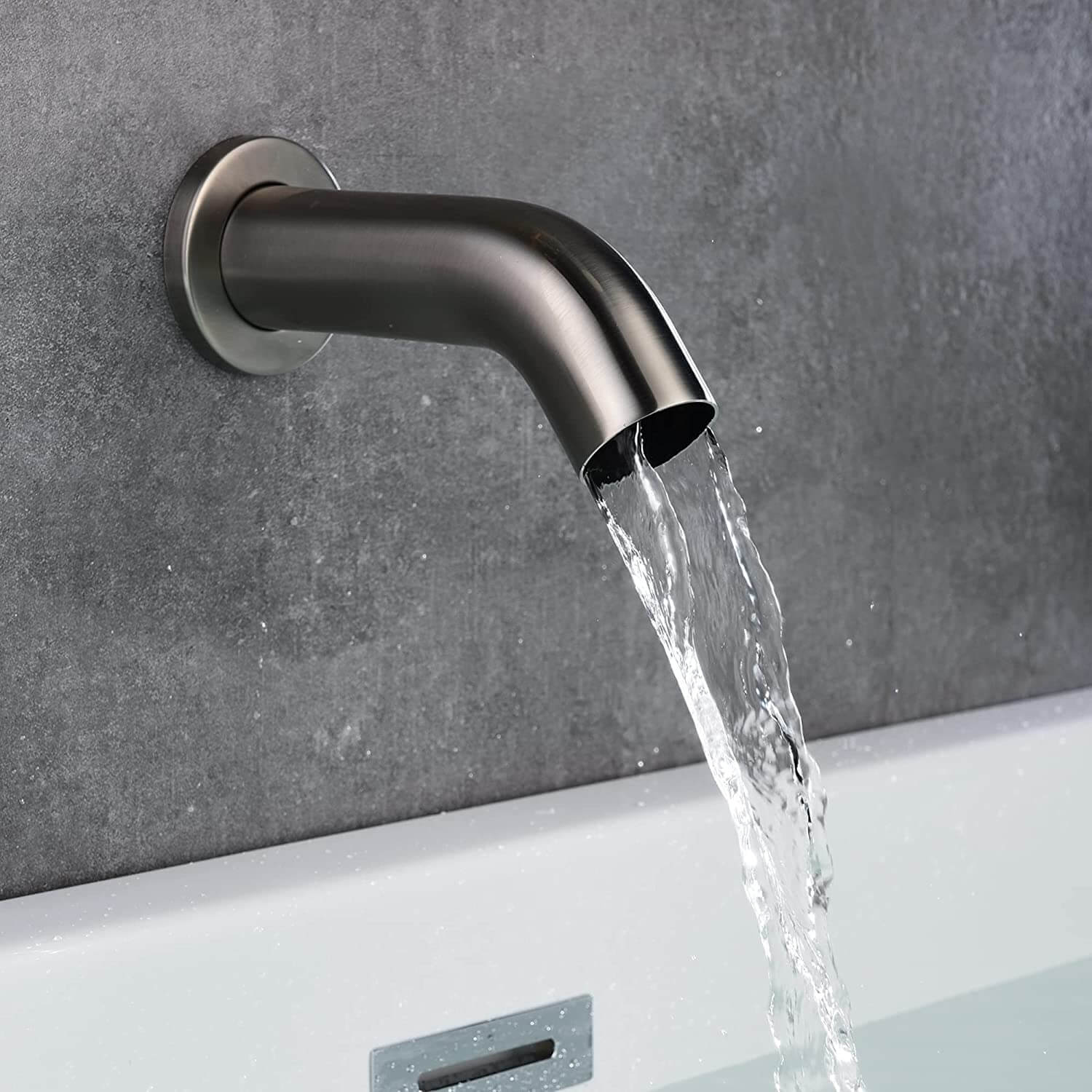 wowow brushed nickel 3 handle tub filler with hand shower
