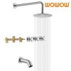 wowow brushed nickel 3 knob tub and shower faucet set