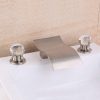 wowow brushed nickel crystal handle bathroom faucet