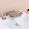 wowow brushed nickel crystal handle bathroom faucet