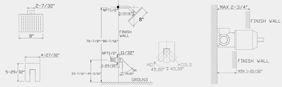 wowow brushed nickel rain shower head system