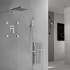 wowow brushed nickel rain shower system with body jets and handheld