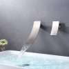 wowow brushed nickel single handle wall mount waterfall bathroom sink faucet