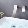 wowow brushed nickel single handle wall mount waterfall bathroom sink faucet