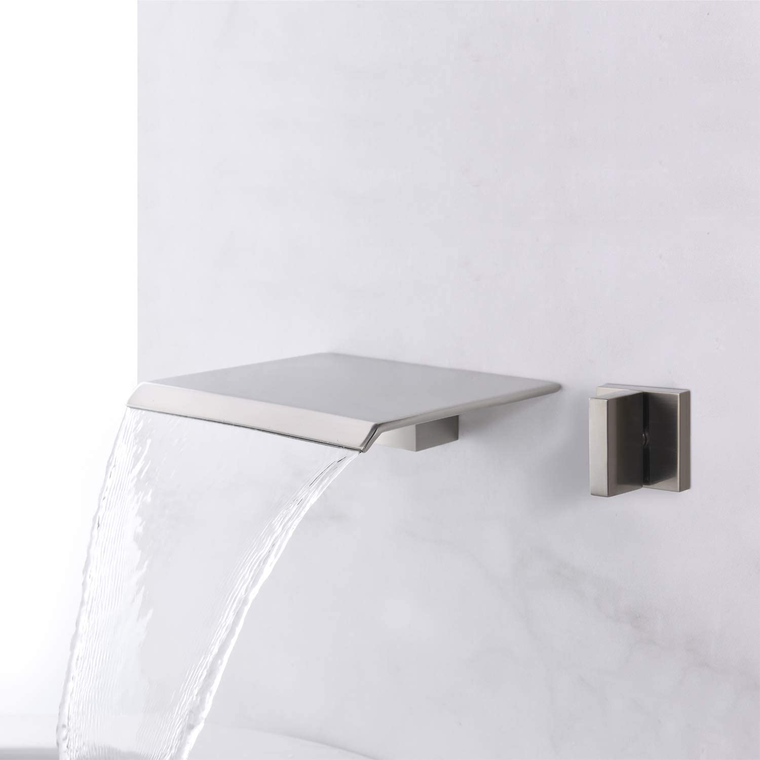 wowow brushed nickel waterfall tub filler with hand shower