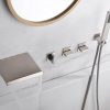 wowow brushed nickel waterfall tub filler with hand shower