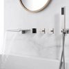 wowow brushed nickel waterfall tub filler with hand shower