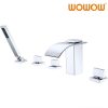 wowow chrome 5 hole waterfall roman tub faucet